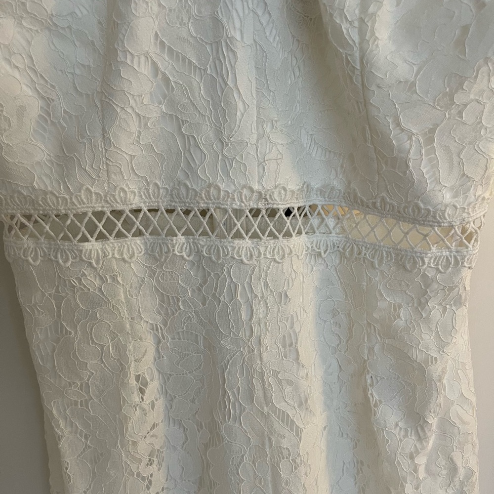 Lulu's White Lace Jumpsuit Sleeveless - Picture 4 of 7